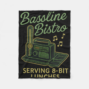 Serving 8-bit Lunches Retro Neon Gamer Novelty  Fleece Blanket