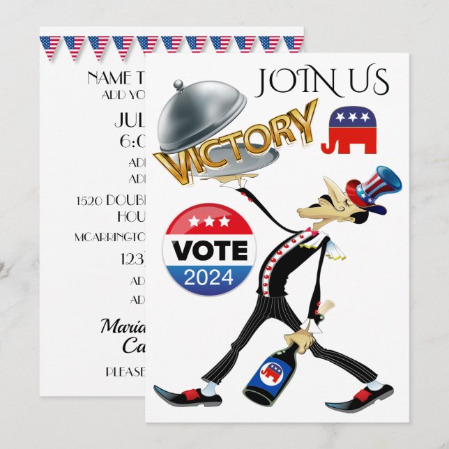 Serving Election Victory Republican Version Invitation (Front/Back)