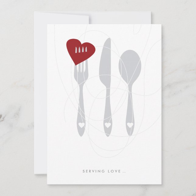 Serving Love Rehearsal Dinner Invitation (Front)