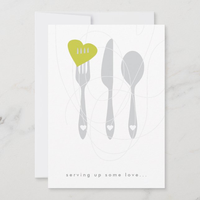 Serving Love Rehearsal Dinner Invitation (Front)