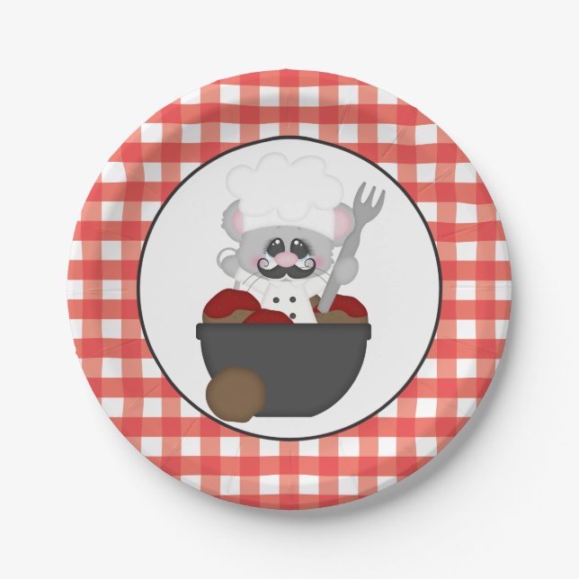 Serving Meatballs Italian food fun plate (Front)