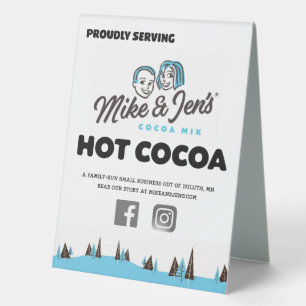 Serving Mike and Jen's Cocoa Sign
