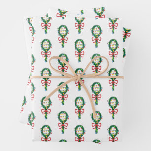 Serving This Christmas Tennis Racket Wreaths  Wrapping Paper Sheet