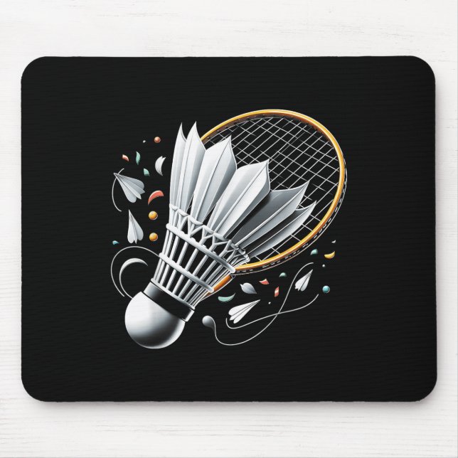 Serving Up Celebrations Badminton Funny Graphic Te Mouse Mat (Front)