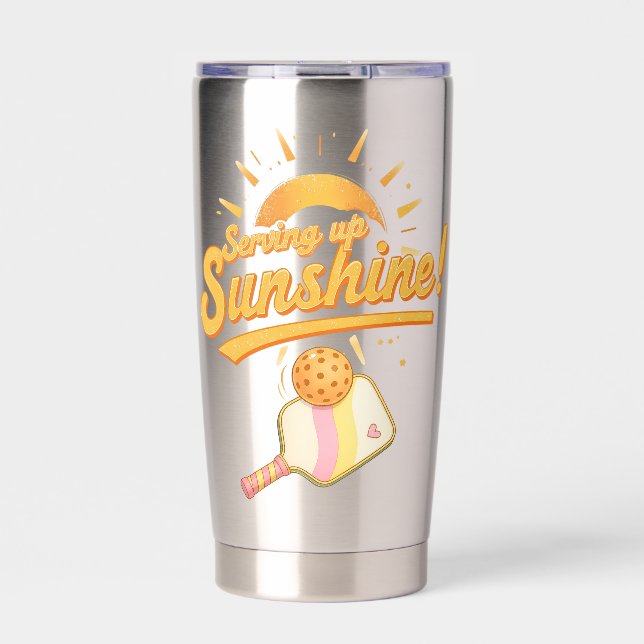 Serving Up Sunshine - Sunny Pastel Pickleball Life Insulated Tumbler (Front)