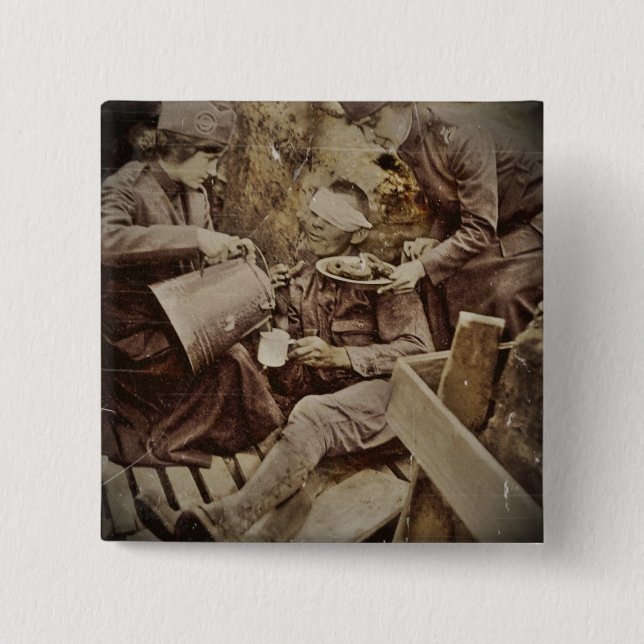Serving Wounded Soldier Coffee 15 Cm Square Badge (Front)