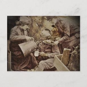 Serving Wounded Soldier Coffee Postcard
