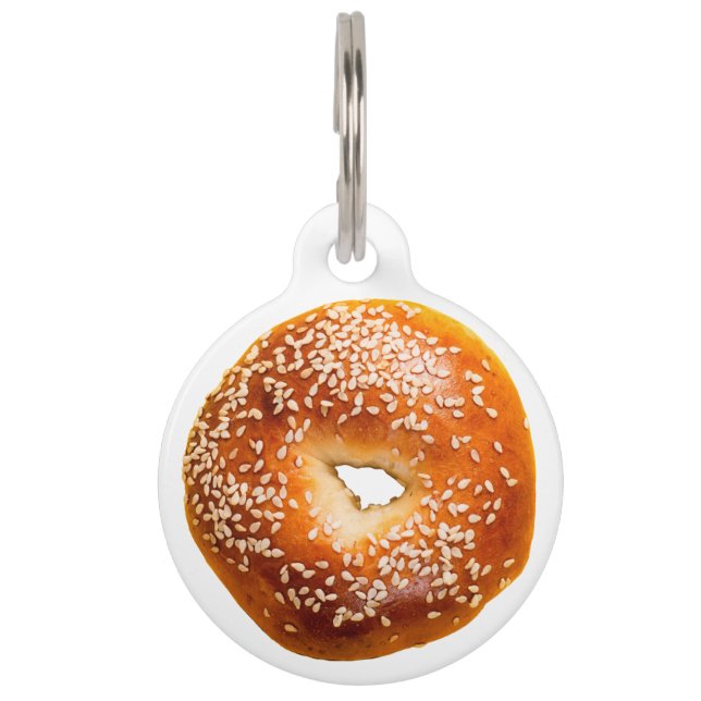 Sesame Bagel Personalise Pet ID Tag (Front)