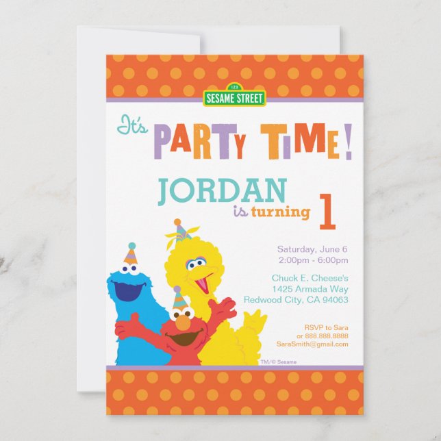 Sesame Pals Birthday Invitation (Front)