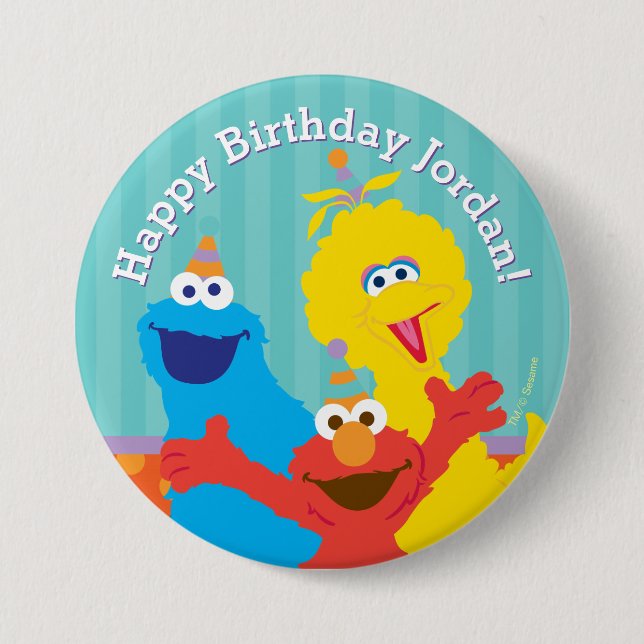 Sesame Pals Birthday Pattern 7.5 Cm Round Badge (Front)