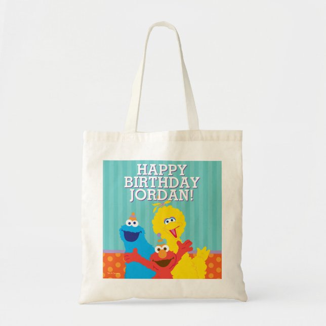 Sesame Pals Birthday Pattern Tote Bag (Front)