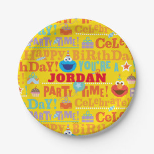 Sesame Pals Celebration Pattern Paper Plate