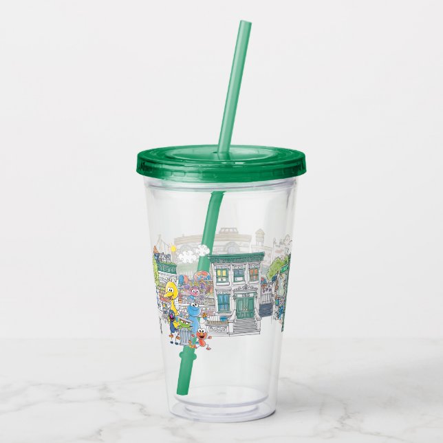 Sesame Pals Doodley Graphic Acrylic Tumbler (Back)