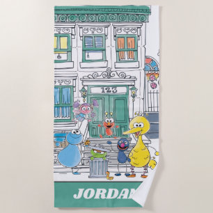 Sesame Pals Doodley Graphic Beach Towel