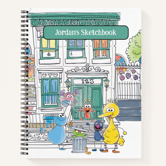 Sesame Pals Doodley Graphic Drawing Notebook (Front)
