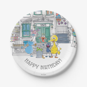 Sesame Pals Doodley Graphic Paper Plate