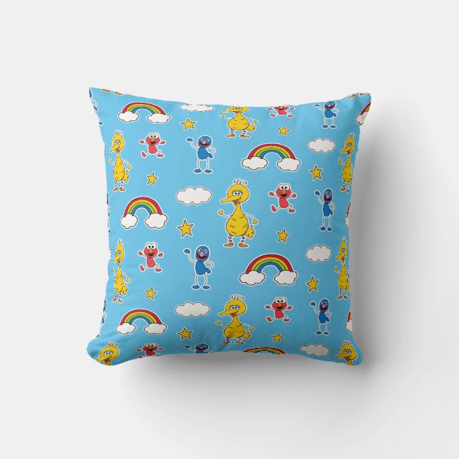 Sesame Pals Rainbow Doodley Pattern Cushion (Front)