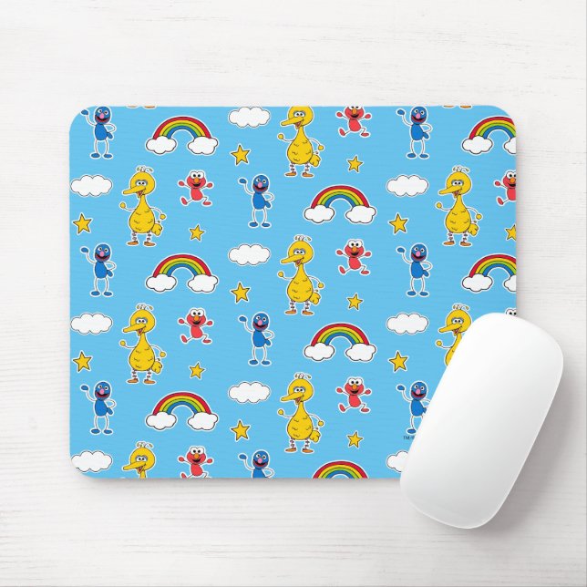 Sesame Pals Rainbow Doodley Pattern Mouse Mat (With Mouse)