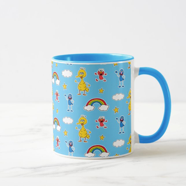Sesame Pals Rainbow Doodley Pattern Mug (Right)