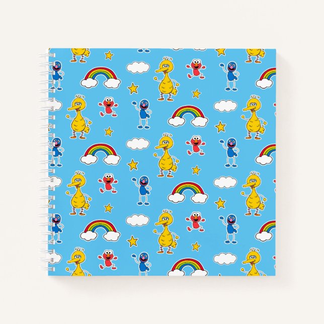 Sesame Pals Rainbow Doodley Pattern Notebook (Front)