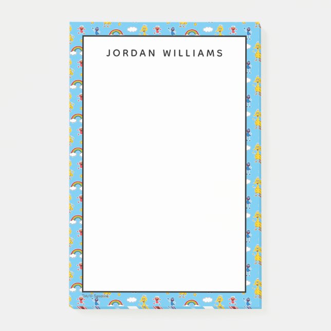 Sesame Pals Rainbow Doodley Pattern Post-it Notes (Front)