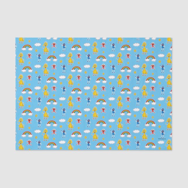 Sesame Pals Rainbow Doodley Pattern Tissue Paper (Front)