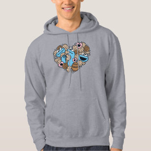 Sesame Sesame   Cookie Monster Doodle Heart Hoodie
