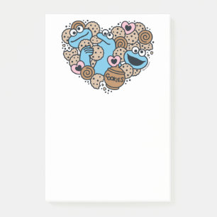 Sesame Sesame Cookie Monster Doodle Heart Post-it Notes