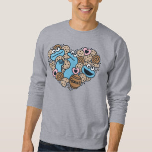 Sesame Sesame   Cookie Monster Doodle Heart Sweatshirt