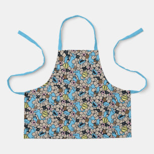 Sesame Sesame Cookie Monster Doodle Pattern Apron