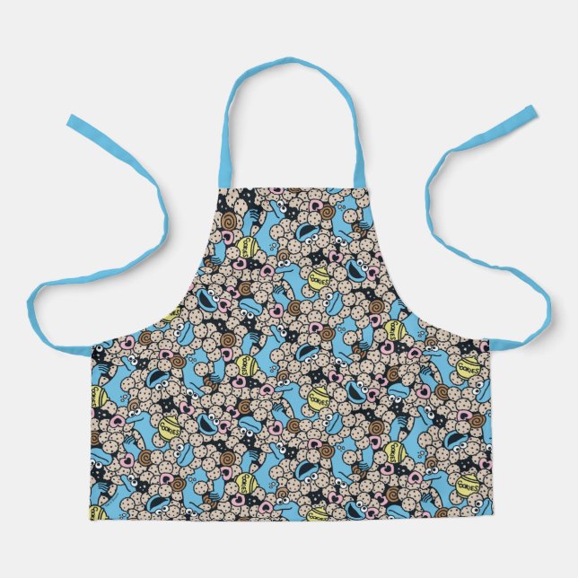 Sesame Sesame | Cookie Monster Doodle Pattern Apron (Front)