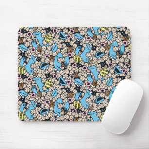 Sesame Sesame   Cookie Monster Doodle Pattern Mouse Mat