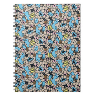 Sesame Sesame Cookie Monster Doodle Pattern Notebook