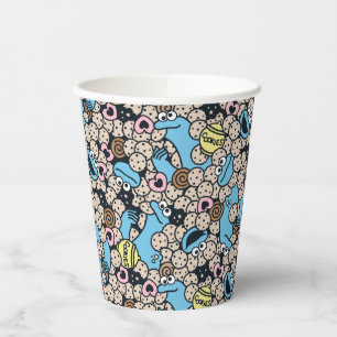 Sesame Sesame   Cookie Monster Doodle Pattern Paper Cups