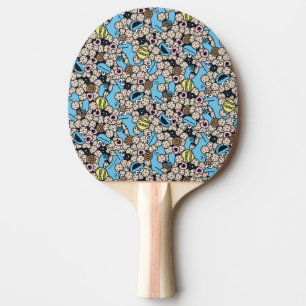 Sesame Sesame Cookie Monster Doodle Pattern Ping Pong Paddle