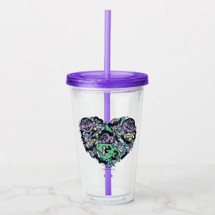 Sesame Sesame Count von Count Doodle Heart Acrylic Tumbler
