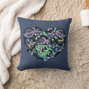 Sesame Sesame   Count von Count Doodle Heart Cushion