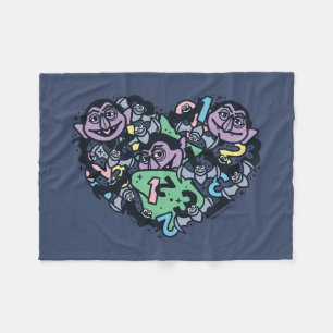 Sesame Sesame Count von Count Doodle Heart Fleece Blanket
