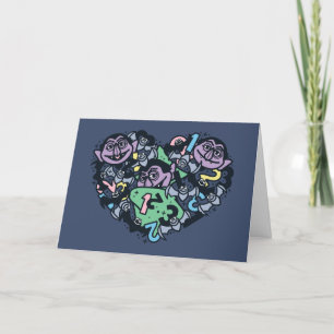 Sesame Sesame Count von Count Doodle Heart Holiday Card
