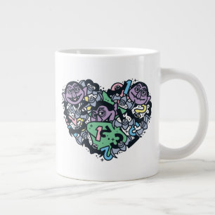 Sesame Sesame Count von Count Doodle Heart Large Coffee Mug