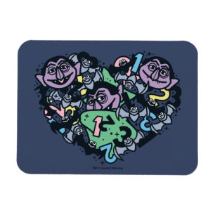 Sesame Sesame Count von Count Doodle Heart Magnet