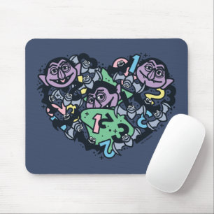 Sesame Sesame Count von Count Doodle Heart Mouse Mat