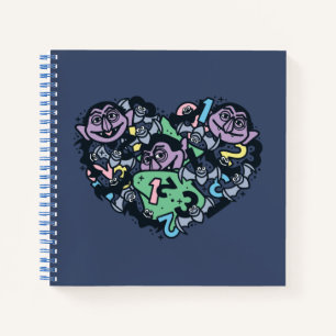 Sesame Sesame   Count von Count Doodle Heart Notebook