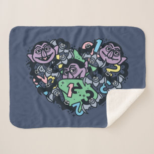 Sesame Sesame   Count von Count Doodle Heart Sherpa Blanket