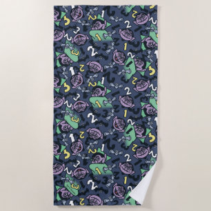 Sesame Sesame   Count von Count Doodle Pattern Beach Towel