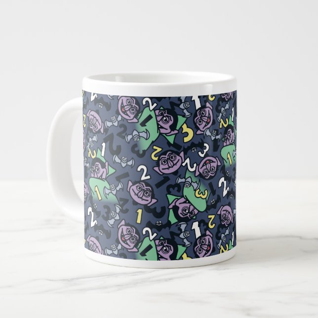 Sesame Sesame | Count von Count Doodle Pattern Large Coffee Mug (Front Left)