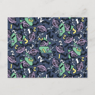 Sesame Sesame   Count von Count Doodle Pattern Postcard