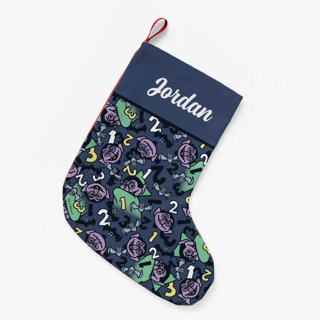 Sesame Sesame | Count von Count Doodle Pattern Small Christmas Stocking (Front (Hanging))