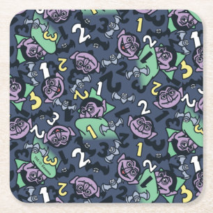 Sesame Sesame Count von Count Doodle Pattern Square Paper Coaster