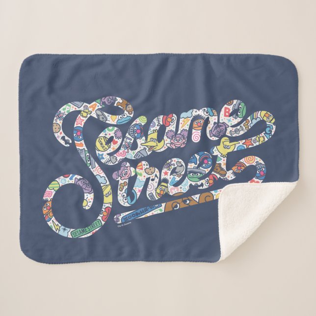 Sesame Sesame | Doodle Logo Sherpa Blanket (Front (Horizontal))